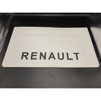 Брызговик на двускатное колесо с объёмным рисунком "RENAULT" Белый (360X640)