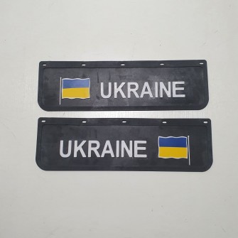 Брызговик на крыло кабины с объёмным рисунком "UKRAINE" Чёрный (180X600)