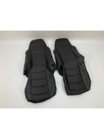 Набор чехлов для сидений DAF XF95 - XF105 чёрного цвета с красной нитью