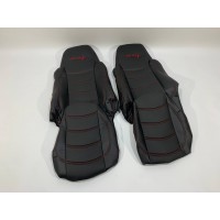 Набор чехлов для сидений DAF XF95 - XF105 чёрного цвета с красной нитью
