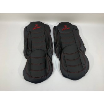 Набор чехлов для сидений MERCEDES ACTROS E6 чёрного цвета с красной нитью