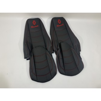 Набор чехлов для сидений RENAULT PREMIUM 460 DXI E5 чёрного цвета с красной нитью