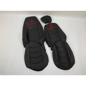 Набор чехлов для сидений SCANIA R-G 420 чёрного цвета с красной нитью