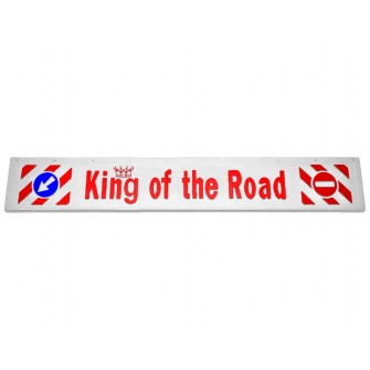 Брызговик на задний бампер универсальный "KING OF THE ROAD" Тиснёный белый 1 сорт (350Х2400)