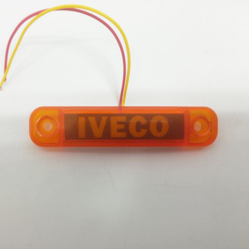 Габаритный фонарь светодиодный желтый 24В с надписью Iveco
