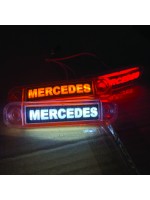Габаритный фонарь светодиодный желтый 24В с надписью Mercedes
