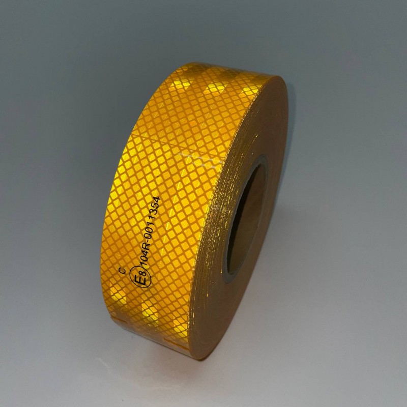 Лента светоотражающая для маркировки кузова жёлтая усиленная (E8)