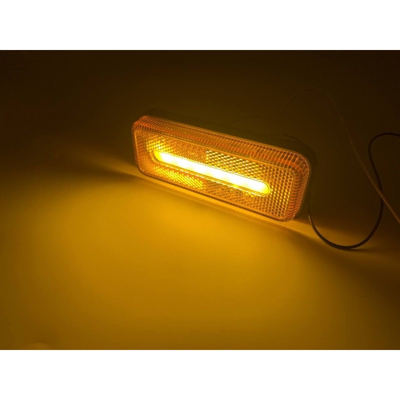 Габаритный фонарь светодиодный с кронштейном жёлтый 10-30V