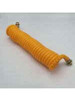 Шланг пневматический полиэтиленовый спиральный желтый с желтыми наконечниками 6,5 м М16*1,5
