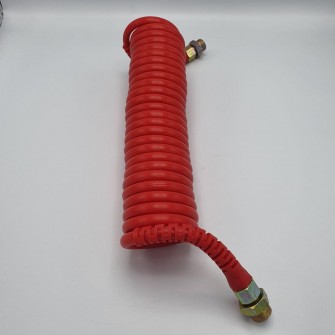 Шланг пневматический полиэтиленовый спиральный красный с красными наконечниками 6,5 м М22*1,5