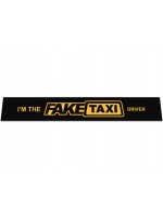 Брызговик на задний бампер универсальный с надписью I'm The Fake Taxi Driver и рисунком (350Х2400) черный
