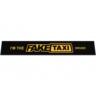 Брызговик на задний бампер с надписью I'm The Fake Taxi Driver (350Х2400) чёрный