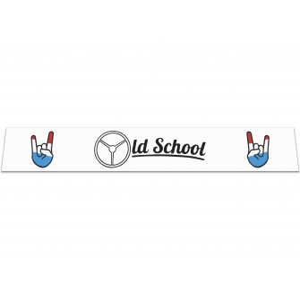 Брызговик на задний бампер универсальный с надписью Old School (350Х2400) белый
