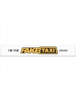 Брызговик на задний бампер с надписью I'm The Fake Taxi Driver (2400X350) белый
