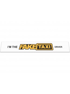  Бризковик на задній бампер з написом I'm The Fake Taxi Driver (2400X350) білий