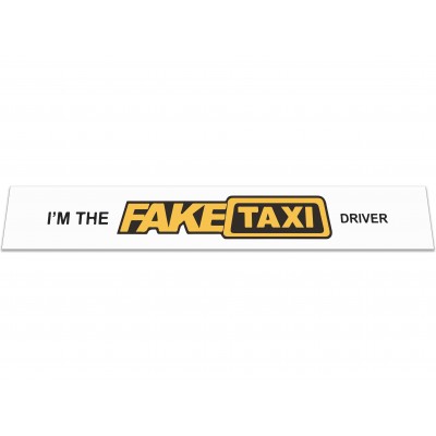 Брызговик на задний бампер с надписью I'm The Fake Taxi Driver (2400X350) белый