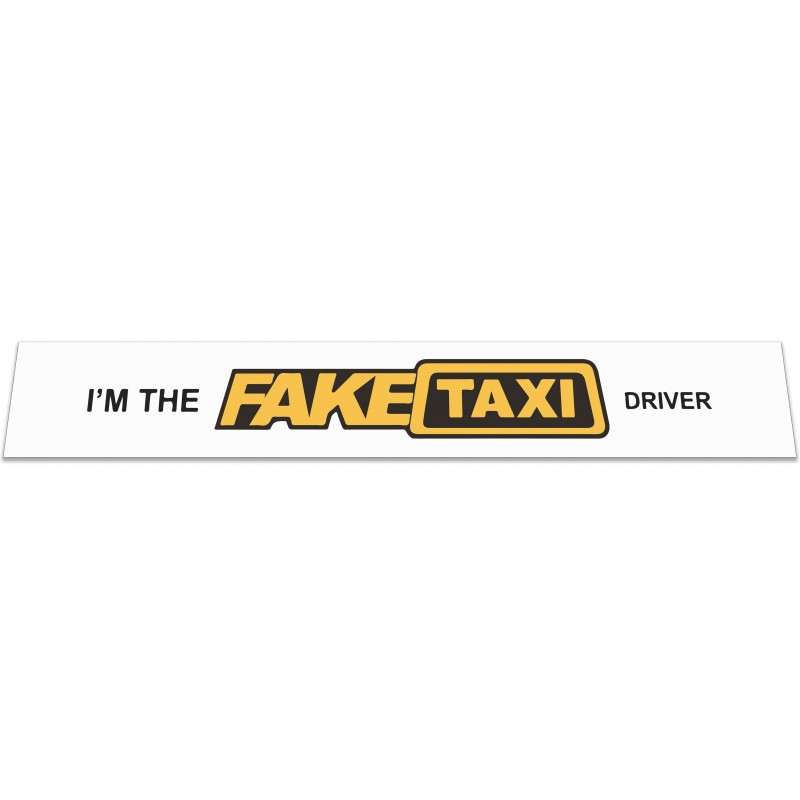 Брызговик на задний бампер с надписью I'm The Fake Taxi Driver (350Х2400) белый