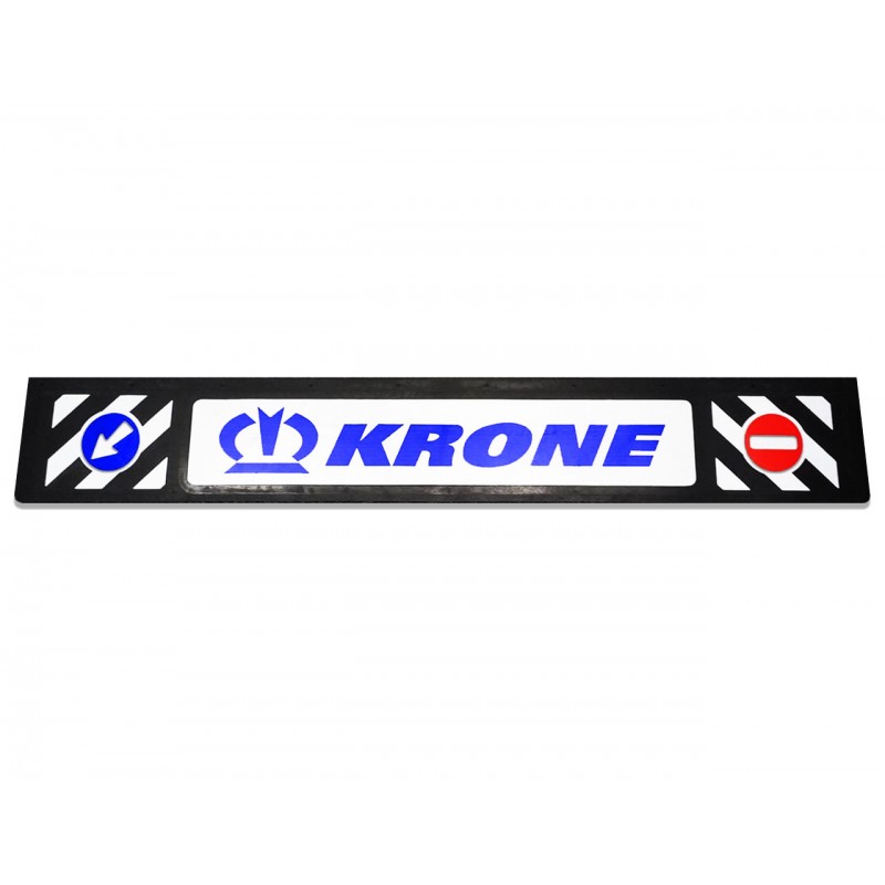 Брызговик резиновый на задний бампер тисненый KRONE 1 сорт 2400х350мм красный и синий шрифт