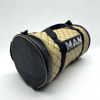 Сумка с логотипом "MAN" Бежевая из экокожи 500х230