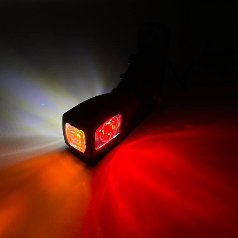 Габаритный фонарь заноса прицепа трехцветный 14 см LED 12-24v