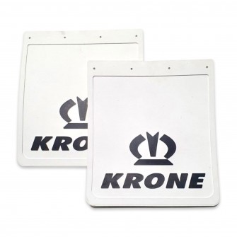 Бризковик на односхиле колесо з об'ємним малюнком "KRONE" Білий (400X450)