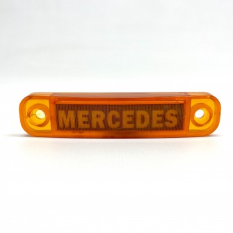 Габаритный фонарь светодиодный желтый 24В с надписью Mercedes