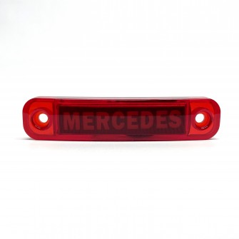 Габаритный фонарь светодиодный красный 24В с надписью Mercedes
