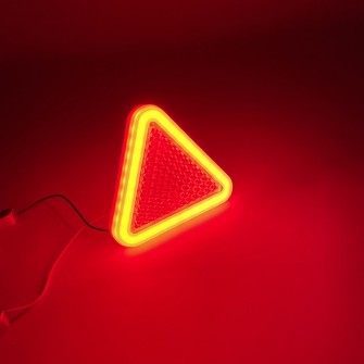 Світловідбивач трикутний червоний неоновий 12-24V