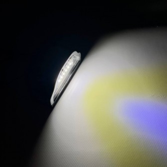 Подсветка номера LED сине-желтая 24V в хромированном корпусе