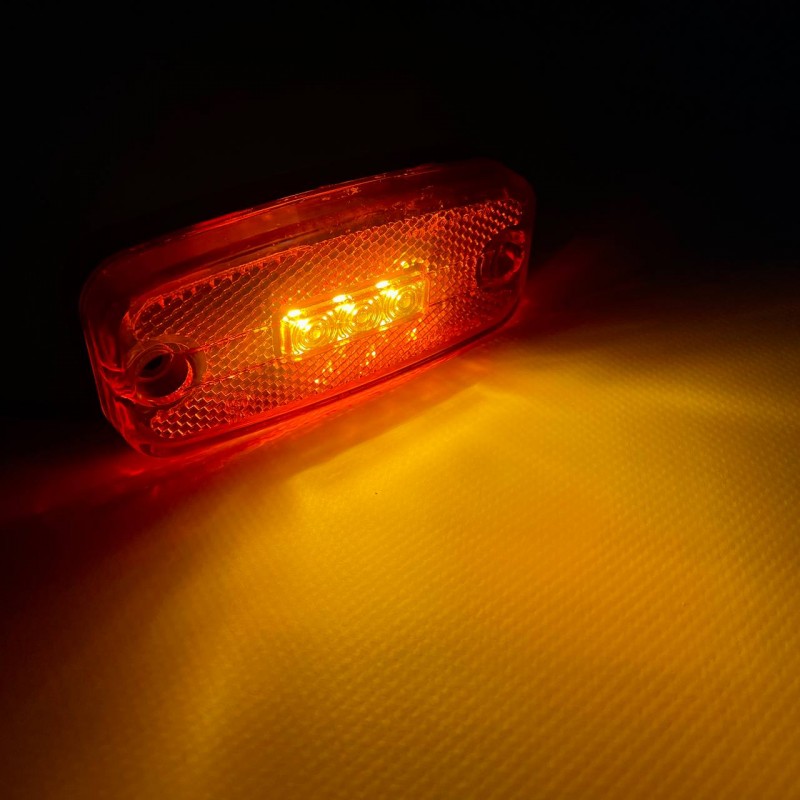 Фонарик габаритный светодиодный желтый 3 LED 12-24В с кронштейном