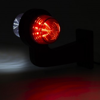 Габаритний ліхтар (Ріжок) LED 12-24V червоно-білий 19 см RH HORPOL