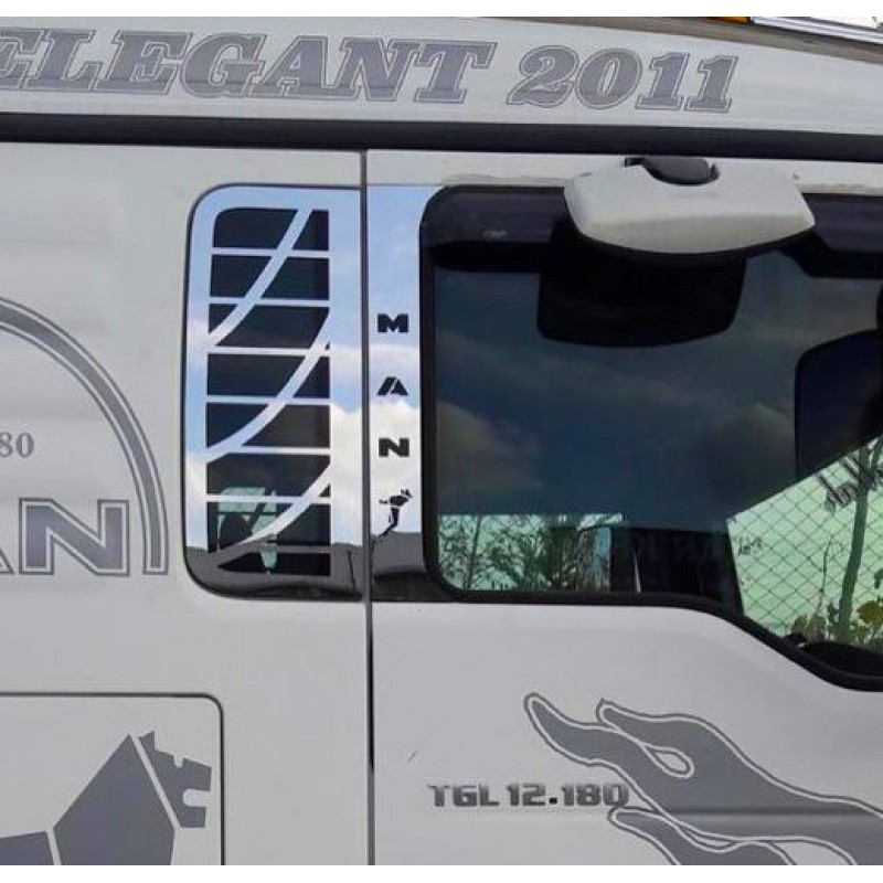 Накладки на окно спалки MAN TGA/TGX/TGL/TGM нержавеющая сталь Накладки на окно спалки MAN TGA/TGX/TGL/TGM нержавеющая сталь