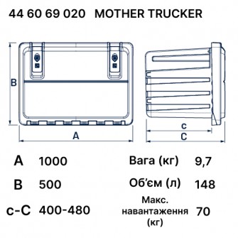Ящик для інструментів MOTHER TRUCKER 1000X500X480 на вантажні авто