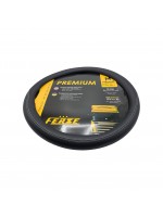 Чехол для руля эко-кожа с белой строчкой 450 мм