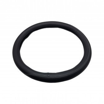Чехол для руля эко-кожа с белой строчкой 450 мм