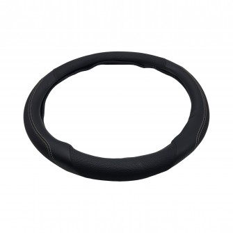 Чехол для руля эко-кожа с бежевой строчкой 450 мм