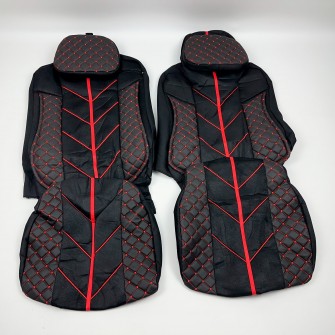 Чохли на сидіння MAN TGX/TGS червоні з подушкою