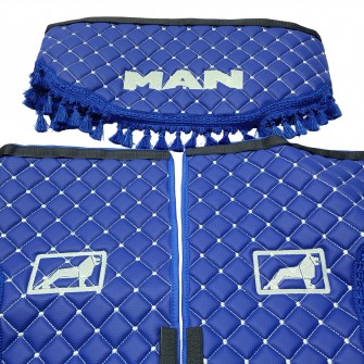Шторки эко-кожа "MAN" Синие PREMIUM
