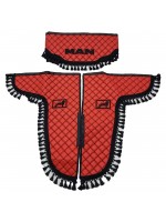 Шторки еко-шкіра "MAN" Червоні PREMIUM