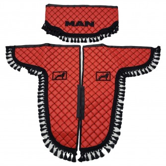 Шторки еко-шкіра "MAN" Червоні PREMIUM