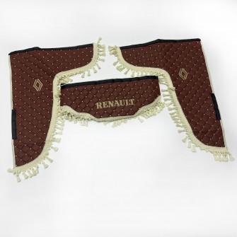 Шторки еко-шкіра "Renault" Коричневі PREMIUM