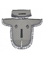 Шторки эко-кожа "SCANIA" Серые PREMIUM