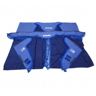 Комплект штор эко-кожа "MAN" Синий PREMIUM