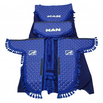 Комплект штор эко-кожа "MAN" Синий PREMIUM