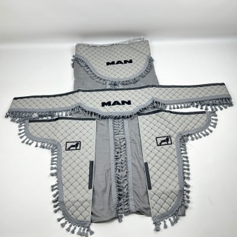 Комплект штор эко-кожа "MAN" Серый PREMIUM