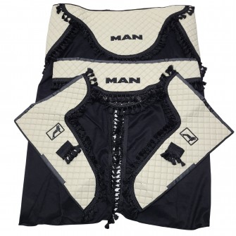 Комплект штор эко-кожа "MAN" Белый PREMIUM