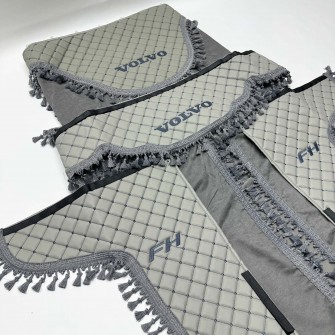 Комплект штор еко-шкіра "VOLVO" Сірий PREMIUM