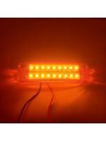 Фонарь габаритный диодный 12-24v 18LED двухрядный желтый