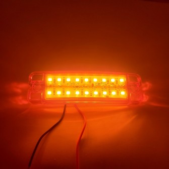 Фонарь габаритный диодный 12-24v 18LED двухрядный желтый