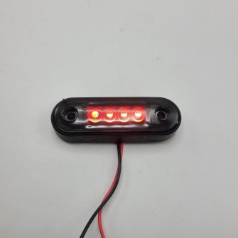 Габаритный фонарь 12-24v 4 LED Красный Smoke 8 см FR0170